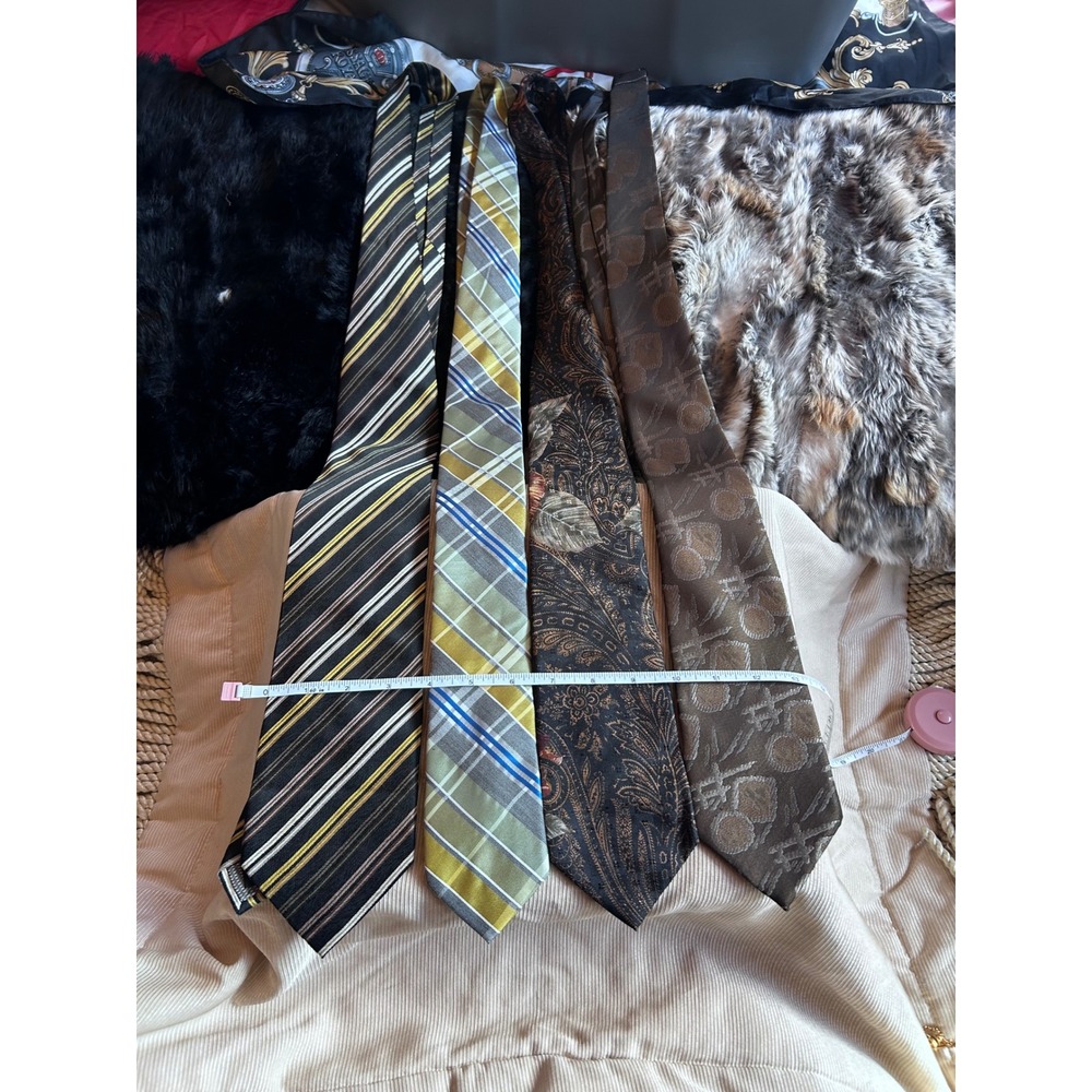 Mens Designer Necktie Lot 4 Canali Milano Bergamo NY J Ferrar Silk Paisley